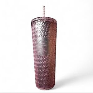 Starbucks Pinky Lavender Chain Design Tumbler with shiny purple inside - 24oz